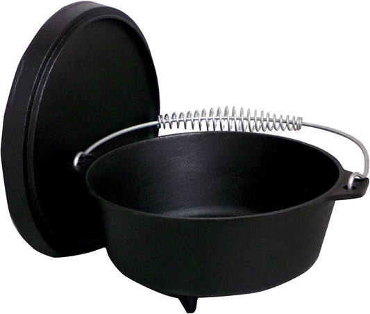 4 Qt. Seasoned Cast Iron Dutch Oven with Feet and Coal Lid