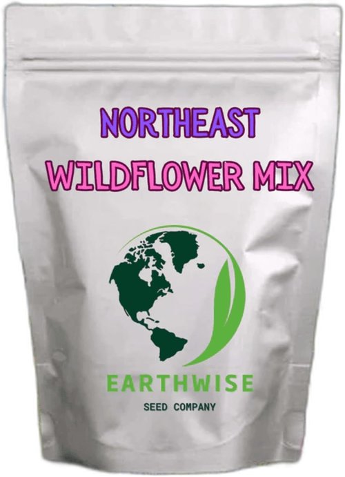 Earthwise Wildflower Seed Mix - Organic, Pollinator-Friendly Blend for Season-Long Color | Covers 500 sq ft, 1/4 lb