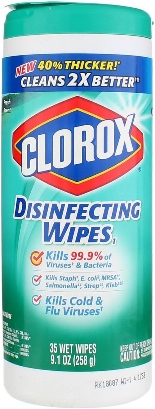 Clorox Disinfecting Wipes - Fresh Scent Canister | 7" x 8" | Pack of 3 for Effective Cleaning