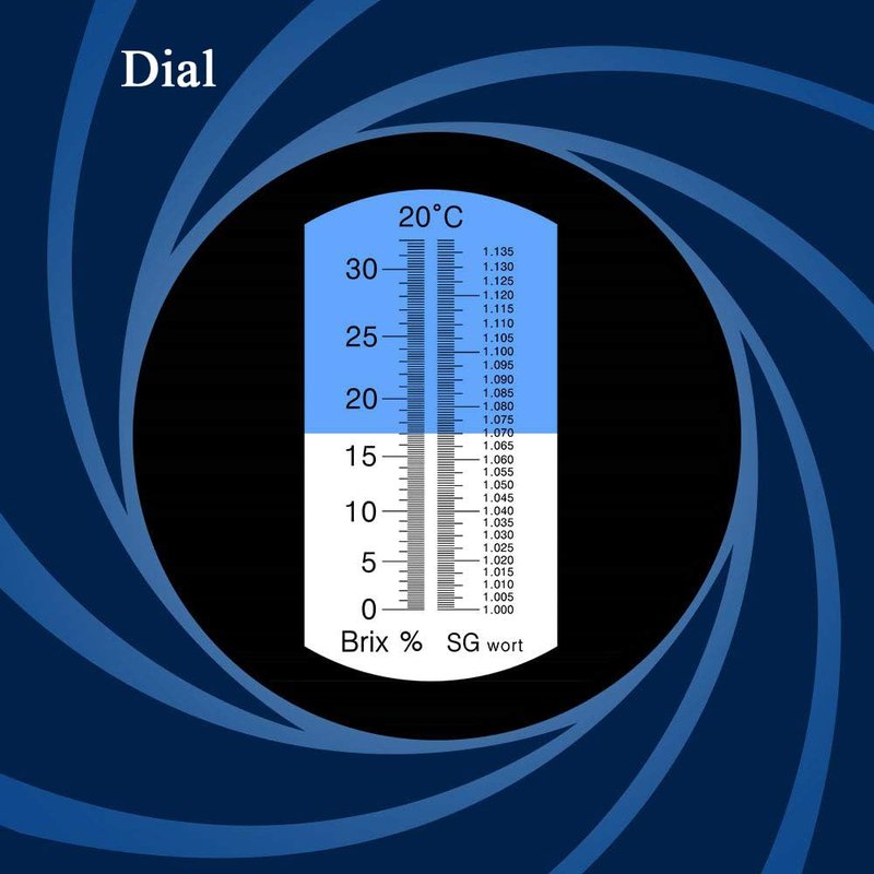 Dual Scale Brix Refractometer for Measuring Sugar Content in Food and Drink.