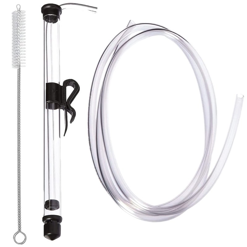 Fermtech Auto-Siphon Mini 15" with 6 Feet Food-Grade Tubing, Wand, & Brush Clamp - Essential Home Brewing Equipment Kit for Wine, Beer, and Kombucha Transfer - For Beginners and Bottling Supplies