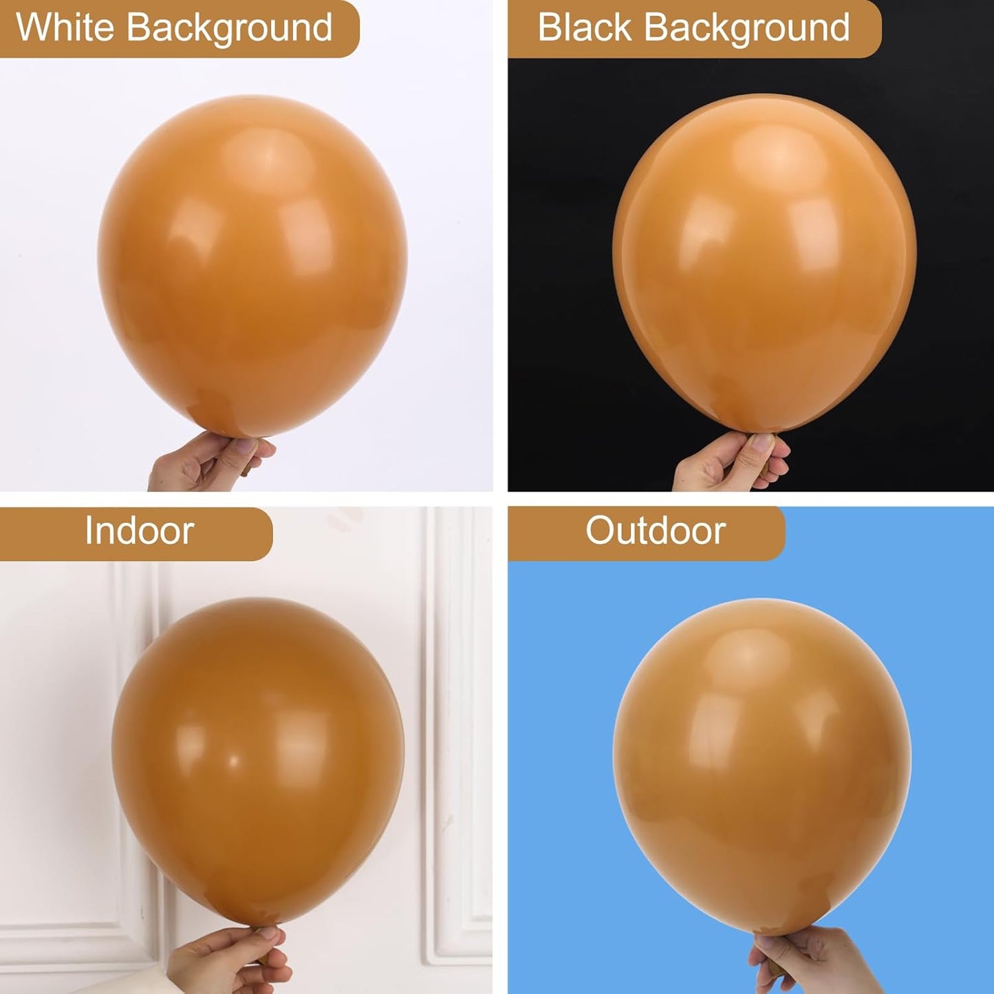 RUBFAC Tan Balloons - 129-Piece Latex Garland Kit | Boho Neutral Light Brown for Weddings & Parties