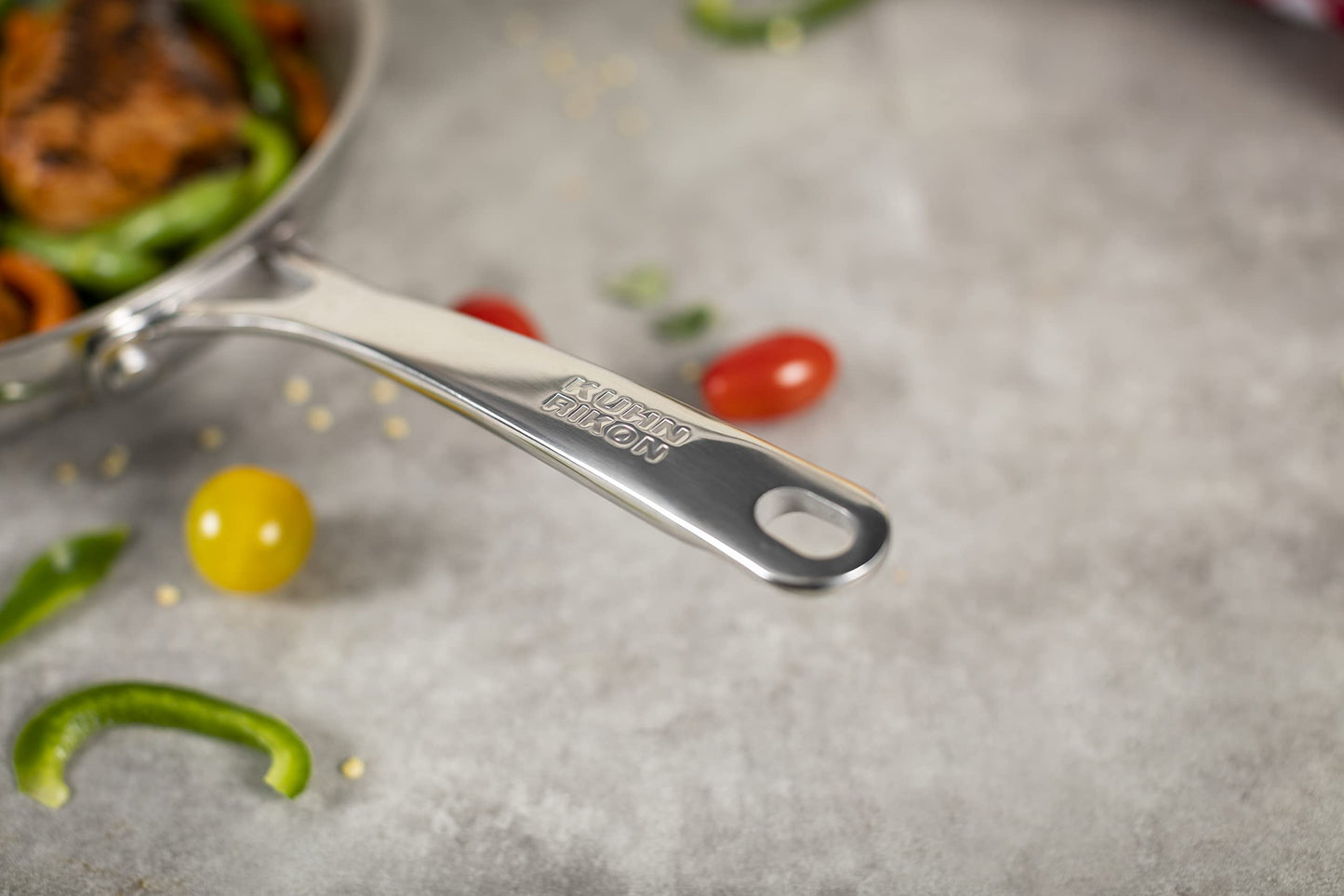 KUHN RIKON Allround Stainless Steel Uncoated Frying Pan, 24 cm