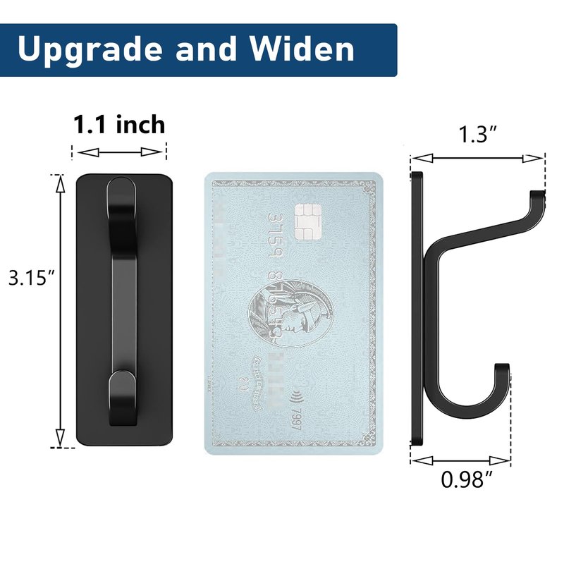 pickpiff Wall Hooks for Coat and Towel: 13LB Strong Adhesive Door Hanger Stick on, Silver 6 Pack