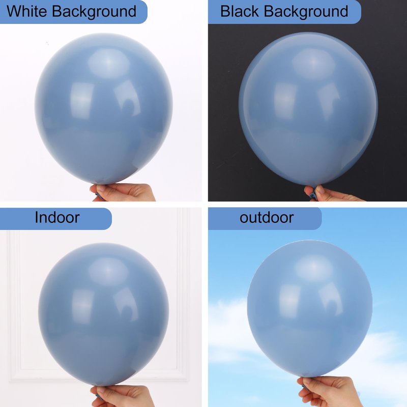 RUBFAC Dusty Blue Balloons 129pcs Different Sizes Pack of 18 12 10 5 Inch, Latex Boho Neutral Blue Balloon Garland Arch Kit for Wedding Engagements Anniversary Baby Shower Birthday Party Decorations