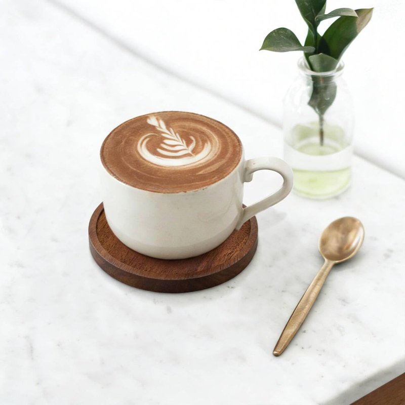 Wood Drink Coasters with Holder, Set of 4, Natural Absorbent Wooden Coasters for Drinks, Modern Rustic Farmhouse Office Bar Decor, Coffee Table Cup Coaster