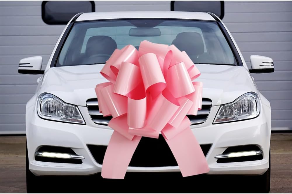Skiennix Giant Pink Bow - 16 Inch Large Gift Bow for Christmas, Parties & Home Decor