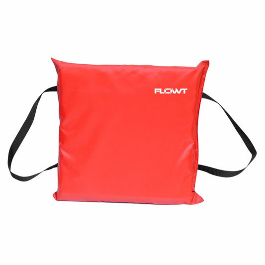 Flowt Boat Seat Cushion and Throw Cushion for Boat Safety – USCG Approved Type IV, Life Cushion for Boat, Durable, Comfortable Boat Seat Cushions for Kayaks, Paddle Board, Canoe and Boating - Red