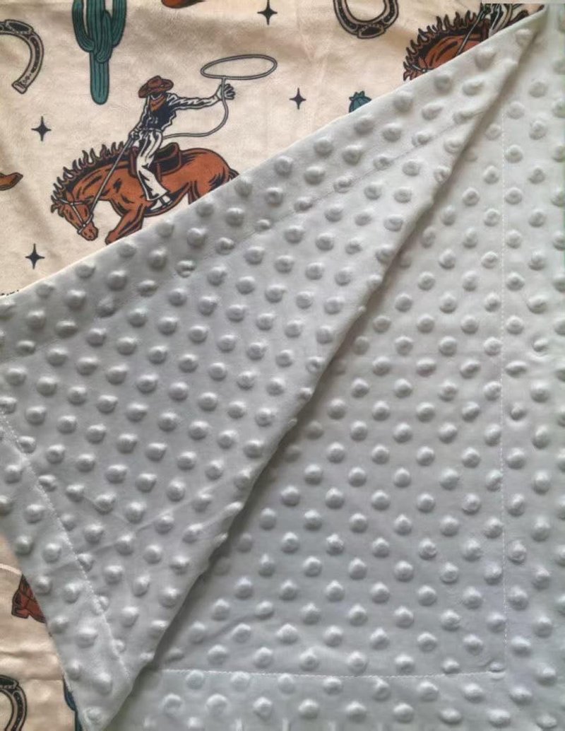 Baby Blanket for Boys Girls Super Soft Double Layer Minky with Dotted Backing Cute Cow Crib Receiving Blanket Bed Throws for Newborns Nursery Stroller Toddler 30 x 40 Inch (Western Cowboy)