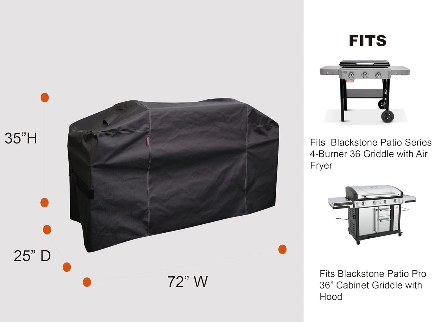 RPET Fabric Griddle Cover - Durable Black Protection for 30" Slate Griddles