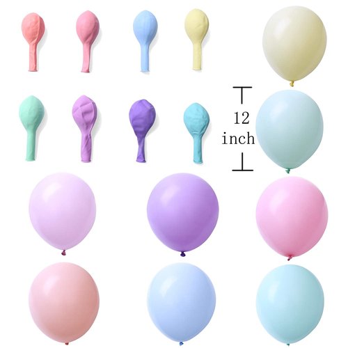 Brontothere Pastel Party Balloons 12 inches 100pcs Assorted Color Birthday Balloons Kid's Baby Shower Balloons