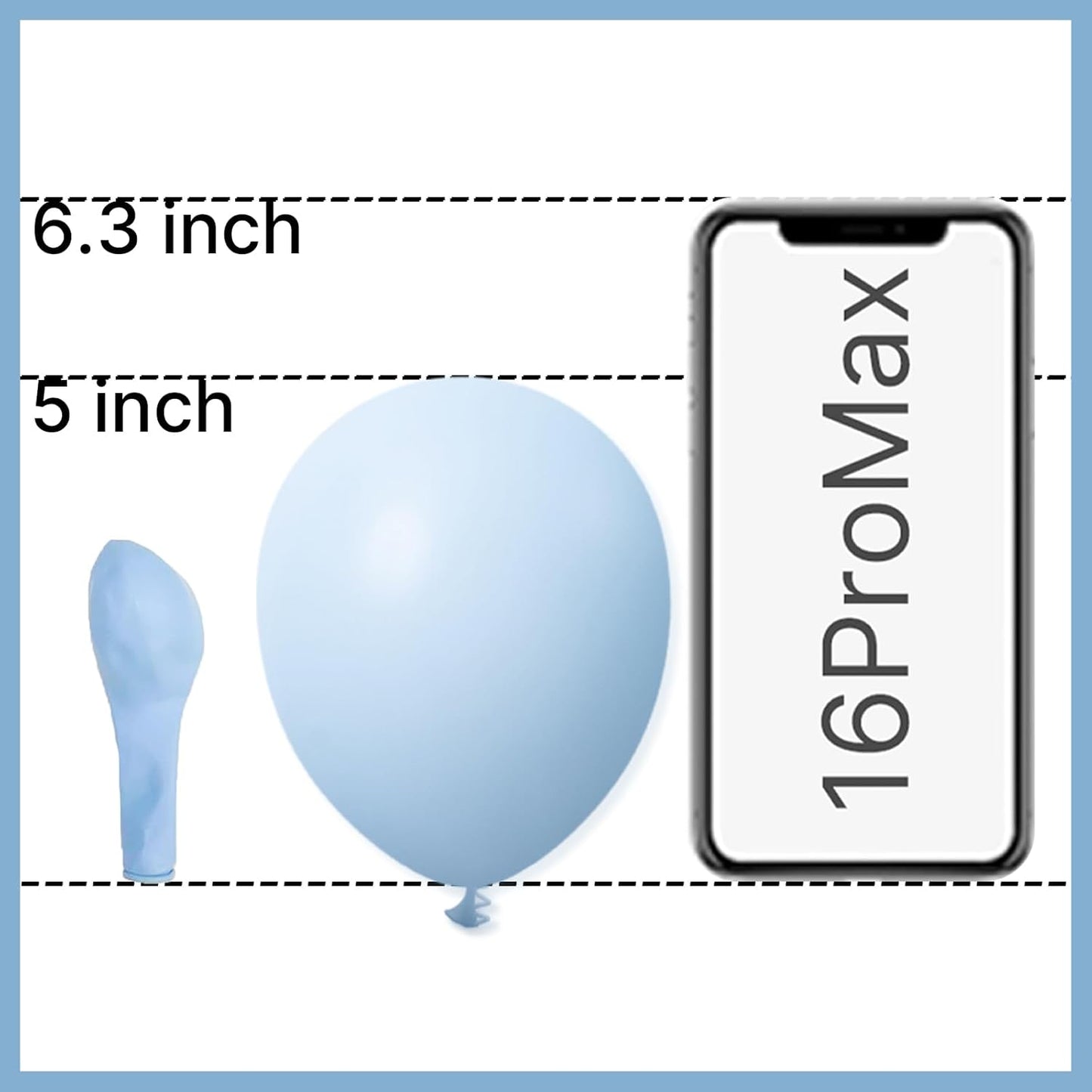 PartyWoo Baby Blue Balloons - 50pcs 5 Inch Mini Pastel Sky Aqua Balloons for Celebrations