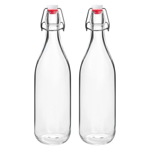 JOBVERT Swing Top Bottles 33oz,2 Pack Glass Brewing Bottles with Airtight Grolsch Closures, Reusable for Kombucha, Beer, Cold Brew, Homemade Beverages Storage