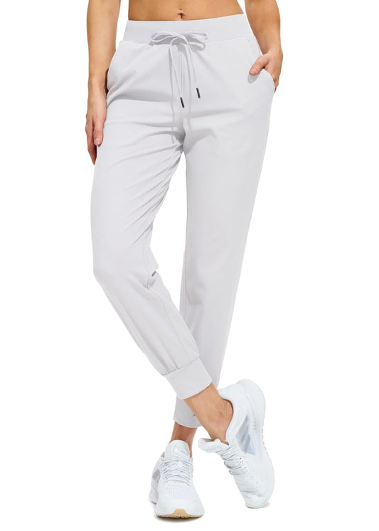 Libin Joggers for Women Yoga Sweatpants Athletic Dance Workout Leggings Tapered Lounge Casual Teacher Pants for Running Cloths, White XS