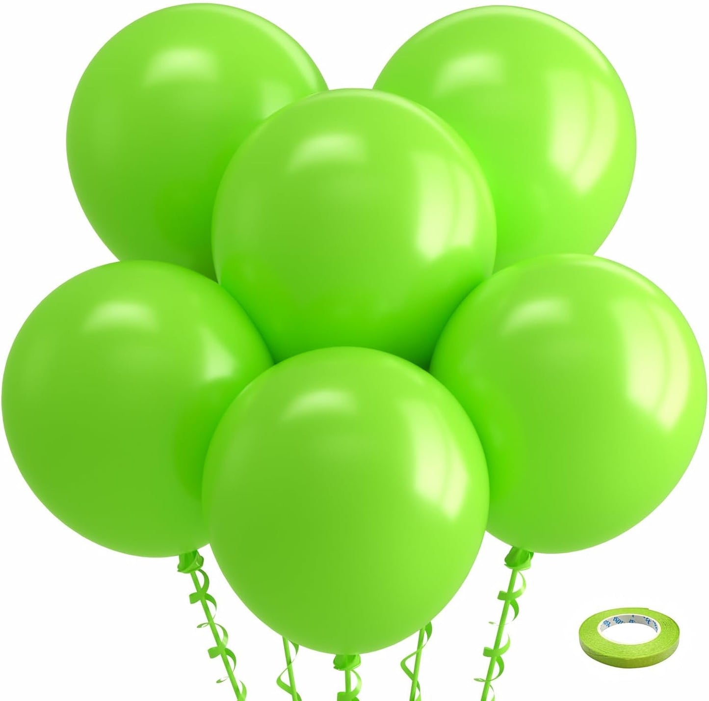 Bezente 18-Inch Lime Green Balloons - 30 Pack of Thick, Round Latex Balloons for Birthday & Party Decor