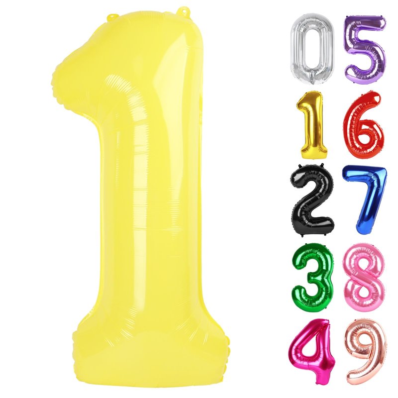Yellow Number 1 Balloon 40 Inch, 1st Birthday Balloon for Baby Boy Girl Toddler First Birthday Decorations, Shiny Yellow Party Supplies