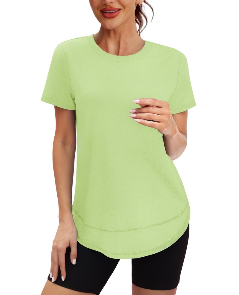 Short Sleeve Shirts for Women Workout Pilates Outfits Tennis Summer Tops 2026 Beach Vacation Clothes Blue M