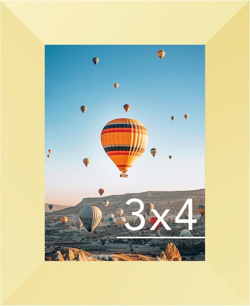 JCJMY Gold 3x4 Picture Frame - Versatile Wall & Tabletop Display with Shatter-Resistant Plexiglass