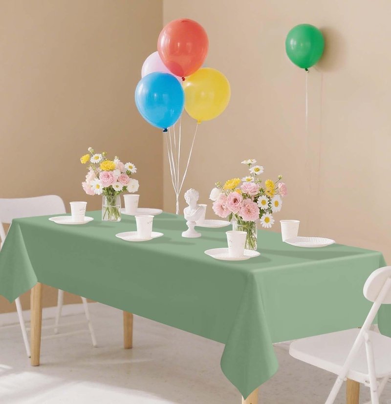 SietDESEO 2 Pack Sage Green Plastic Tablecloth Rectangle 54 x 108 Disposable Light Green Table Cloth Plastic Waterproof Sage Table Cover for Birthday Wedding Baby Shower Party Decorations
