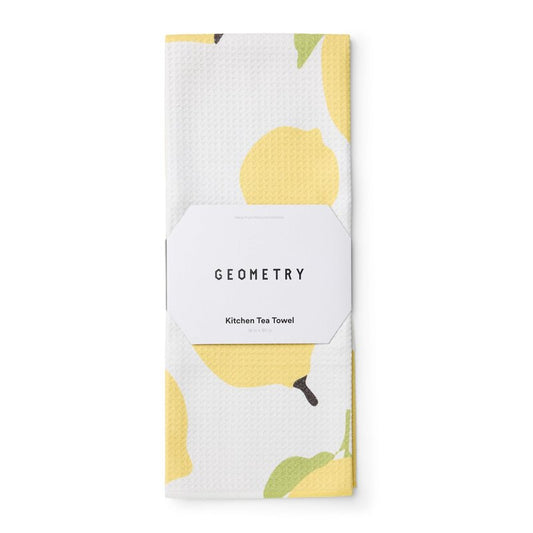 GEOMETRY Kitchen Tea Towels - Quick Dry Microfiber Dish Towels for Kitchen Sunny Lemons, 18" x 30" 1 Pack