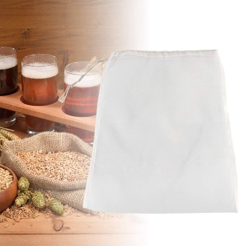 100 Mesh Food Grade Wine Filter Bag Reusable Home Brew Beer Making Extra Fine Extraction Sack Best for Straining Food Nut Milk Brewing Needs(28x45cm)