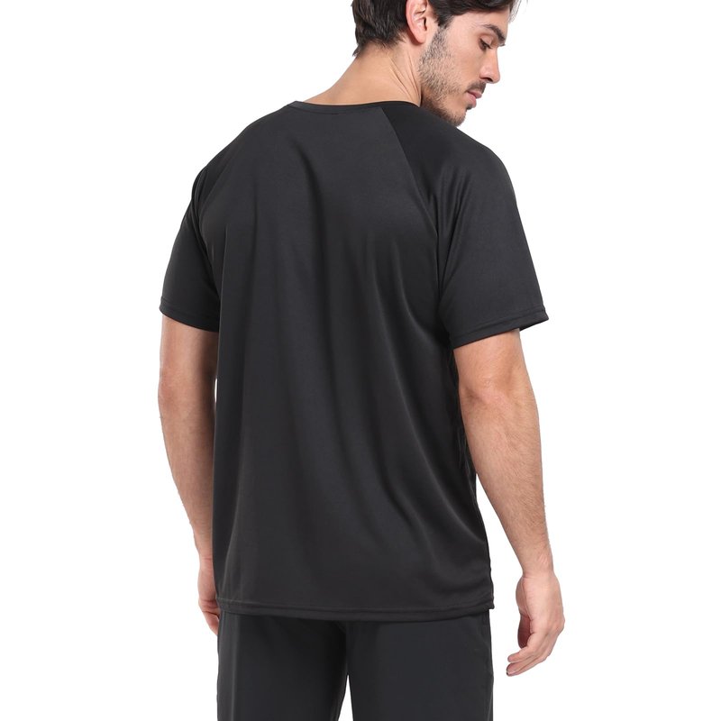 HovSiyla 5 Pack Running Shirts Men Sport Tops Dry Fit Gym Wicking Athletic T Shirts Breathable Cool Workout Shirts Black L