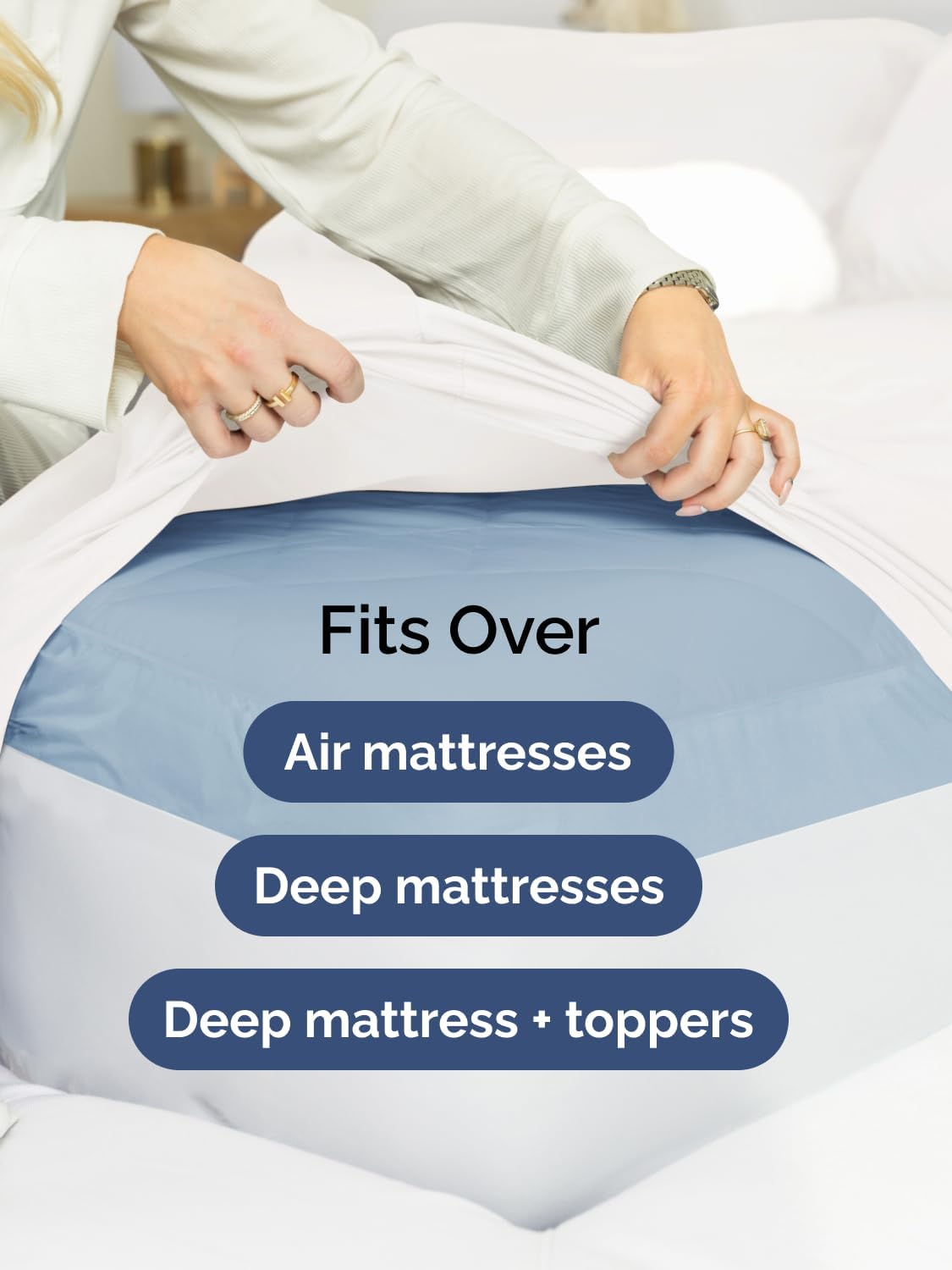 Skiennix Extra Deep King Sheet Set | 6-Piece Breathable Cooling Bedding - Soft, Wrinkle-Free White