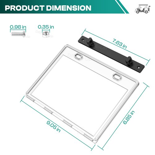 DRIVE UP Golf Cart Transparent Hinged Message Holder for Club Car Models AM10011
