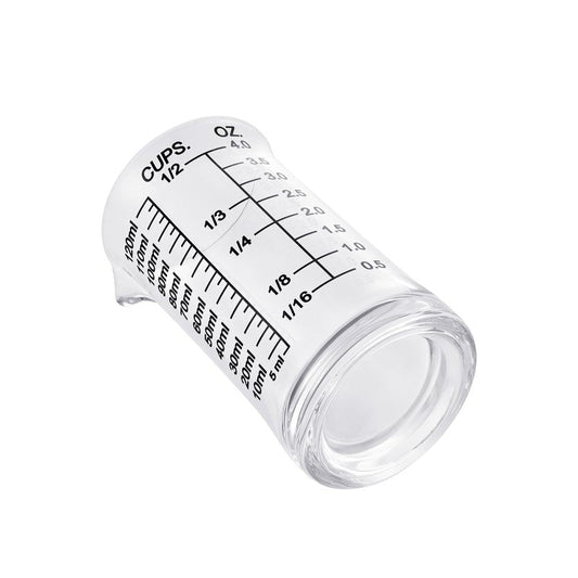 Ackers 4oz Glass Measuring Cup – Shot Glass with Ounce,Ml,Cups Markings for Kitchen & Bar(Red Line)
