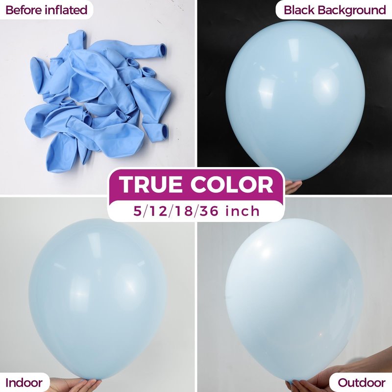 Bezente Pastel Blue Latex Party Balloons - 100 Pack 12 inch Round Helium Light Blue Bridal Blue Balloons for Wedding Bridal Shower Gender Reveal Birthday Party Decoration