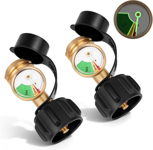 Siziviki Propane Tank Gauge Level Indicator - Leak Detector & Gas Pressure Meter for 5-40 lb Tanks | Universal QCC-1 Connection