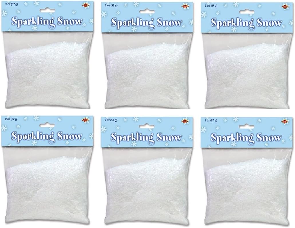 Beistle Sparkling Snow | 2-Ounce Pack of 6 | Perfect for Holiday Decorations