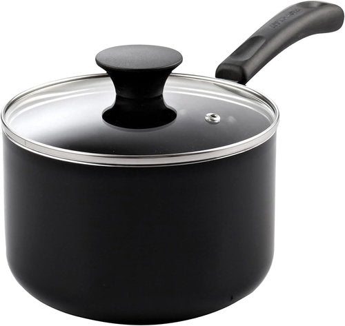 Cook N Home Nonstick Sauce Pan - 2-Qt Multi-Purpose Kitchen Pot with Glass Lid | Black Aluminum