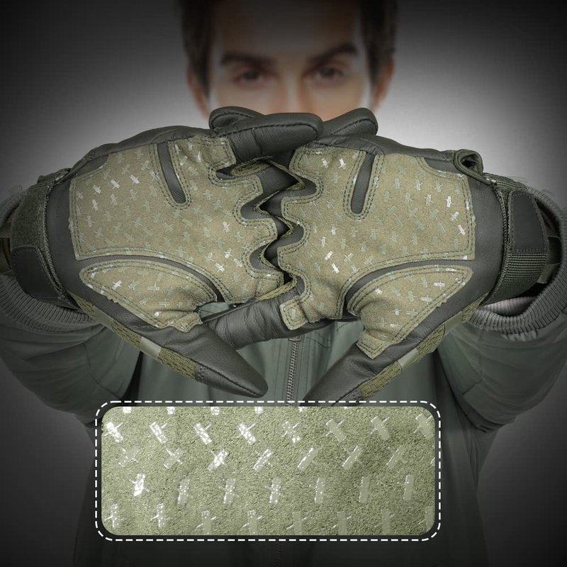 WTACTFUL Touch Screen Motorcycle Tactical Gloves for Men Airsoft Paintball Gear MTB Bike Cycling Cross-Country Motorbike ATV Hunting Hiking Riding Driving Work Outdoor Full Finger Gloves M Green