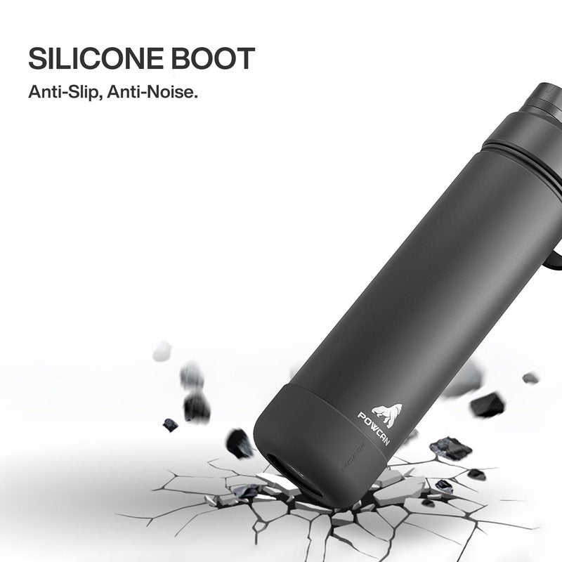 POWCAN 12oz/18oz/26oz Silicone Water Bottle Boot, Anti-Slip and Anti-Noise Protective Sleeve, Non-Toxic and Tear-Resistant, Accessory Silicone Water Bottle Protector for Extra Protection (Dark Knight)
