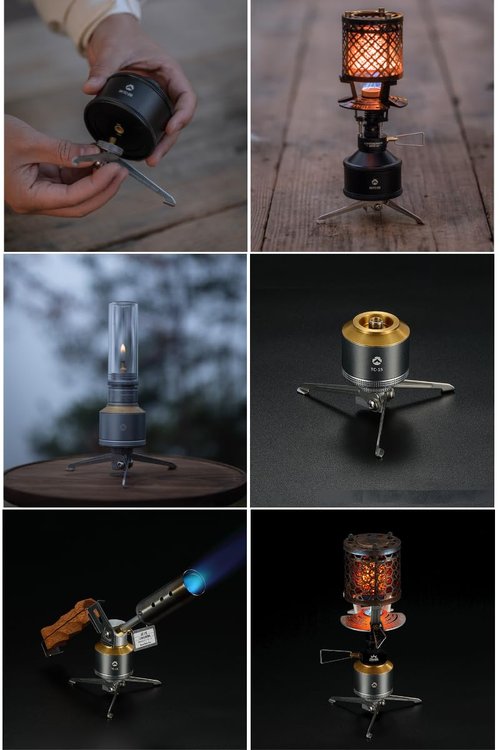 camping moon Stabilizer for Gas Lanterns, Anti-Tipping, Foldable, Stainless Steel TC-ST