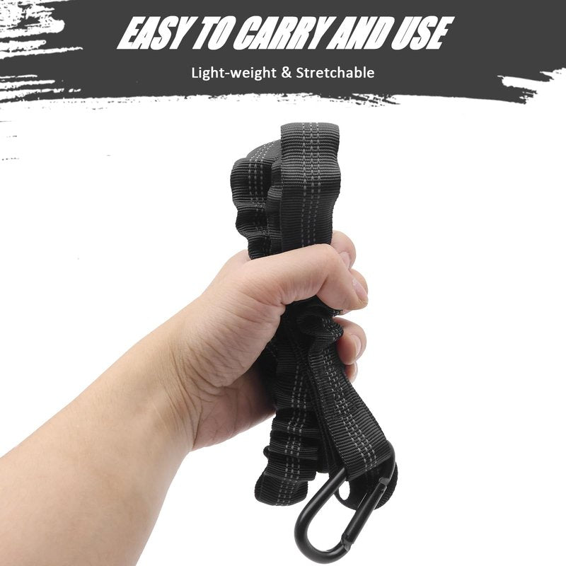 KOETSU Stretchable Kayak Paddle Leash - Elastic Bungee Cord with Quick-Release Clip, Adjustable Floating Rope for Kayak, Canoe, SUP, Paddleboard Accessories（Black）