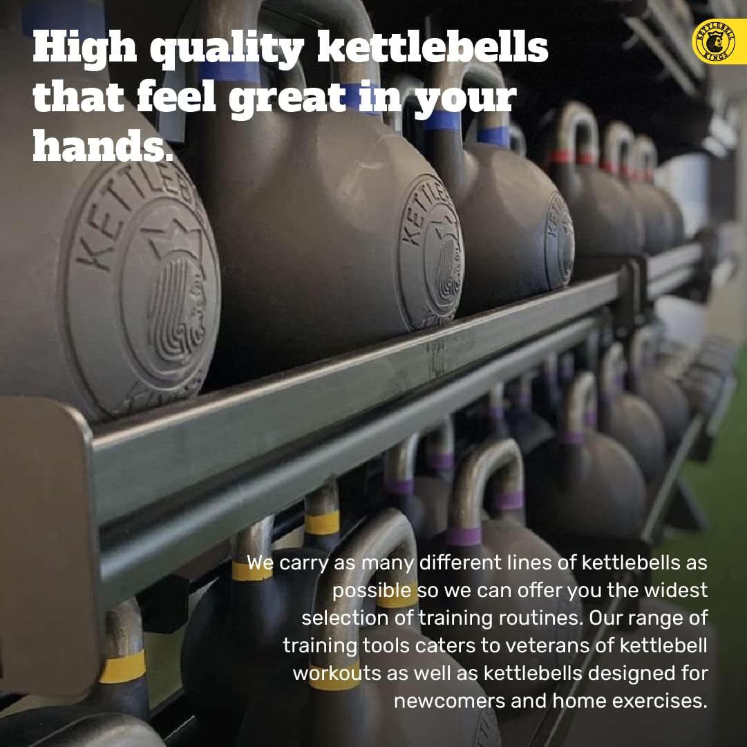 Powder Coated Kettlebells Set (9-97 lb) - Strength Training Weights for Home Gym
