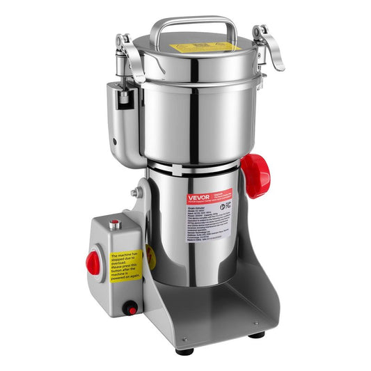 VEVOR Electric Grain Mill Grinder, 1.8 lbs Commercial Spice Grinders, High Speed 2100W Stainless Steel Pulverizer Powder Machine, for Dry Grains, Spices, Cereals, Coffee, Corn & Pepper, Swing Type