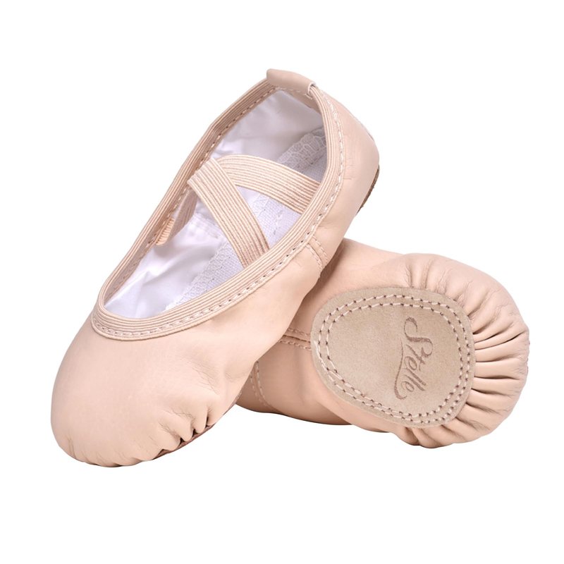 Stelle Ballet Shoes for Girls Toddler Ballet Slippers Soft Leather Boys Dance Shoes for Toddler/Little Kid/Big Kid(Ballet Pink, 12ML)