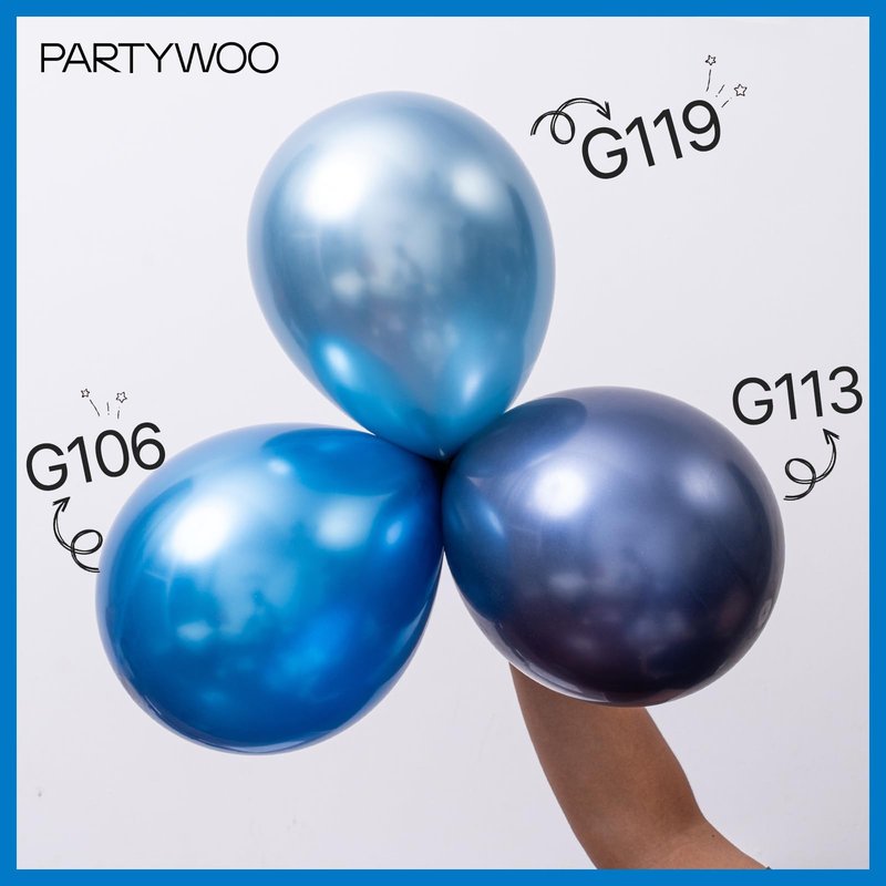 PartyWoo Metallic Light Blue Balloons 50 pcs 5 inch Metallic Baby Blue Small Mini Balloons for Graduation Wedding Baby Shower Gender Reveal Anniversary Birthday Party Decorations Blue-G119
