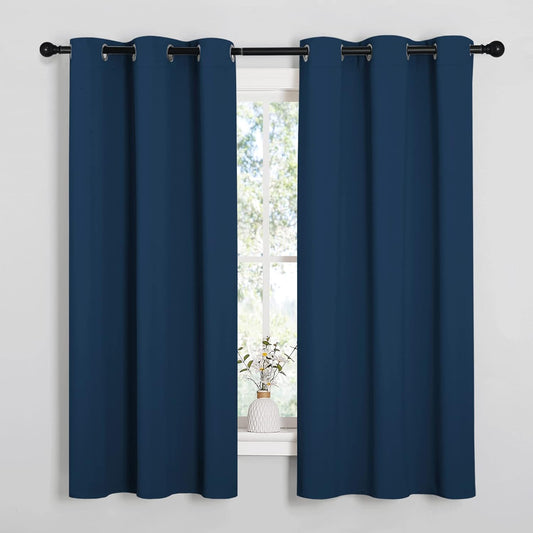 NICETOWN Blackout Curtain Panels - Thermal Insulated Draperies in Moroccan Blue | 29x40 Inch Pair