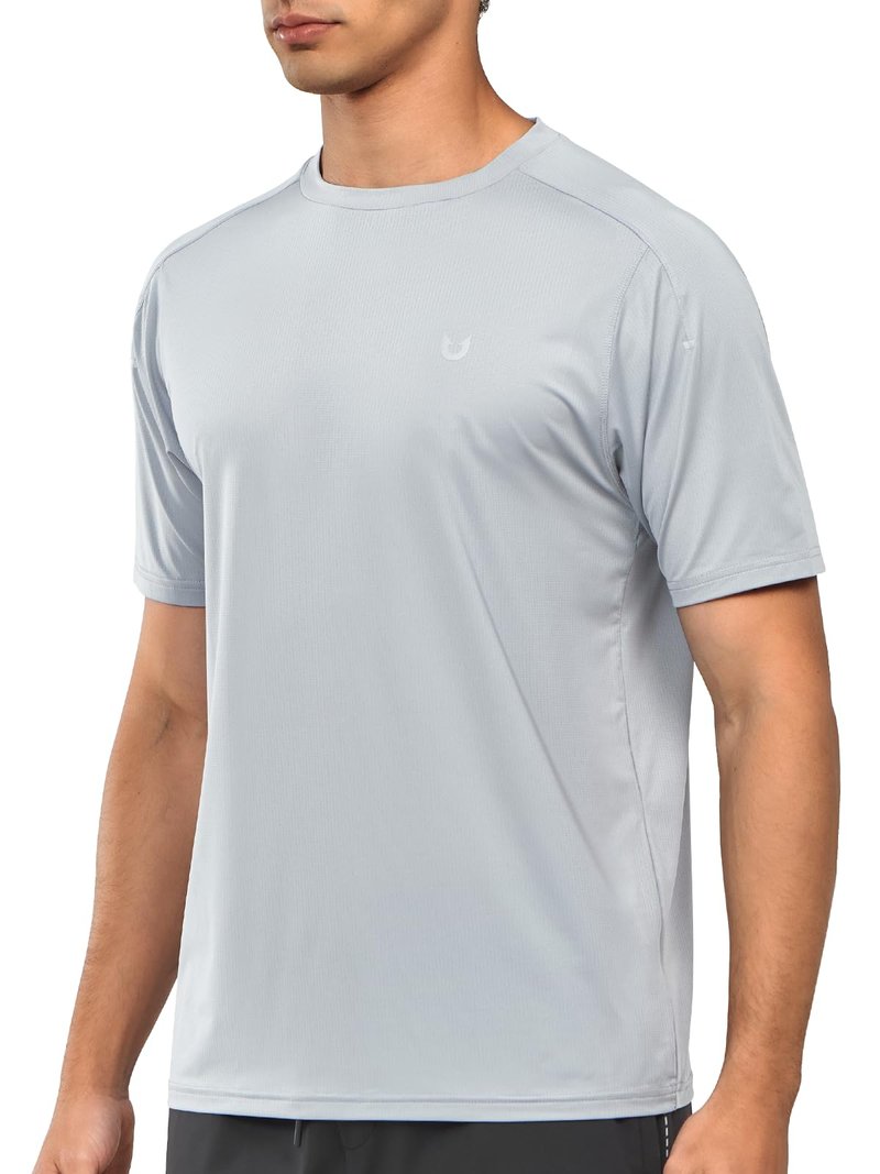 NORTHYARD Men's Athletic Running T-Shirts Quick Dry Workout Shirts Short-Sleeve Sports Gym Tee Tops Performance Activewear Lightgrey XL