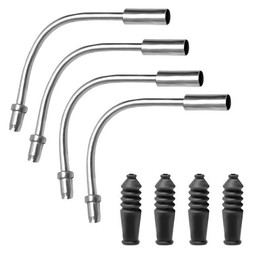 Bike V Brake Noodle Cable Guide Set, with 4 Pcs Bicycle Brake Cable Guide Pipe, and 4 Pcs Rubber Boots, for Mountain and Road Bicycles