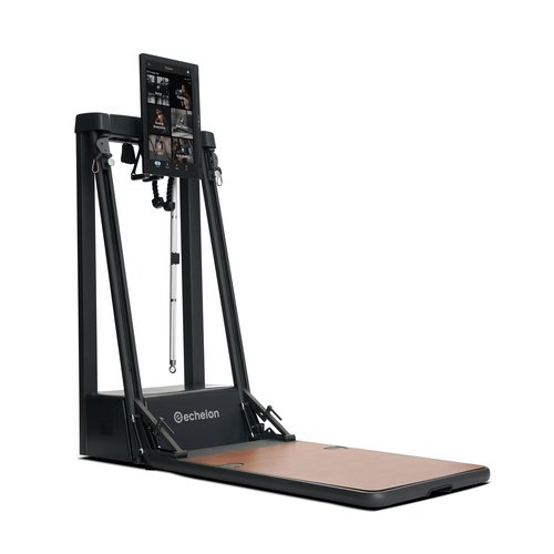 Echelon Strength Home Smart Gym – WiFi-Enabled 24 Inch HD Touchscreen, 110 lbs Digital Resistance Per Arm, Folding Mirror Design, 4 Accessories, Smart Bar, Full Body Workout Machine for Home Gym