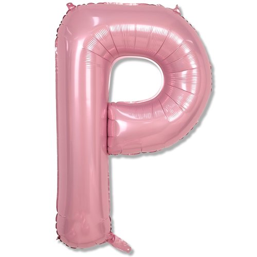 Giant Letter P Foil Name Balloon, Pastel Pink Inflatable Word Balloons P Alphabet Birthday Decor, 40 Inch Baby Pink A-Z Custom Letter Balloon for Girls Baby Shower Party Decoration Supplies