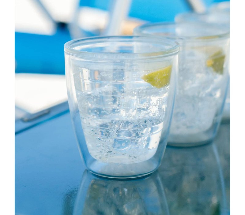 Tervis Clear & Colorful Tabletop 12oz Made in USA Double Walled Insulated Tumbler Travel Cup Keeps Drinks Cold & Hot, 12oz, Clear