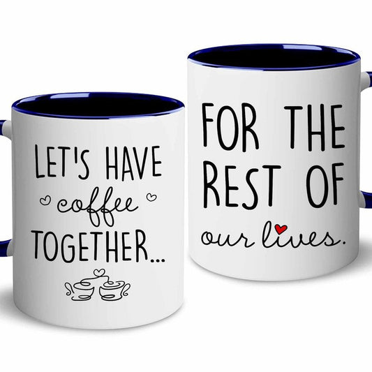 BSQUIELE Valentine Gift For Couple - Couple Mug Set - Valentine Gift Set For Wife, Husband, Mom, Dad - Bridal Shower, Engaged, Valentine, Wedding, Birthday Gifts For Bride, Groom, Mr, Mrs, Him, Her