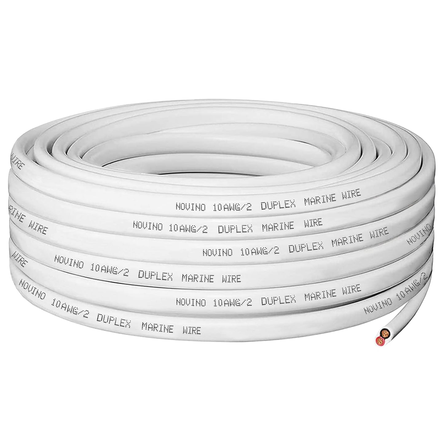 10 Gauge Marine Wire 10 AWG Duplex Marine Grade Wire,100ft Tinned Copper Heavy Duty Sheathed Electrical Cable for Boat/Automotive/RV/Camper/Trailer