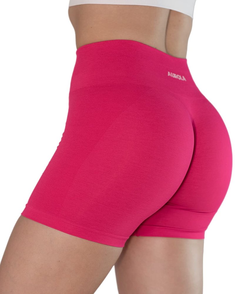 AUROLA Intensify V2.0 Women's Workout Shorts Athletic Running Shorts, Seamless High Waist Sport Gym Yoga Shorts 3.6 Pink